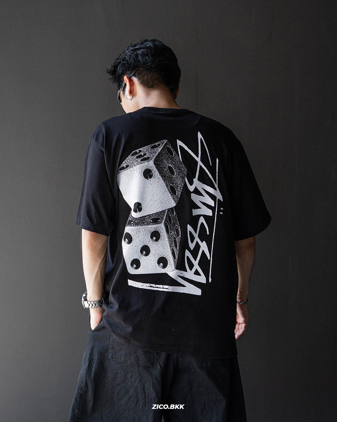 Stussy Tall Dice Tee (Black/White)