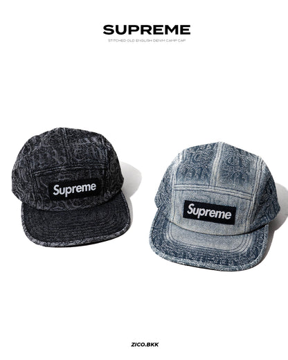 Supreme Stitched Old English Denim Camp Cap (SS26)