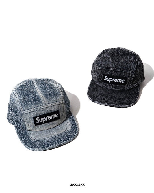 Supreme Stitched Old English Denim Camp Cap (SS26) - Supreme Cap | ZICO.BKK