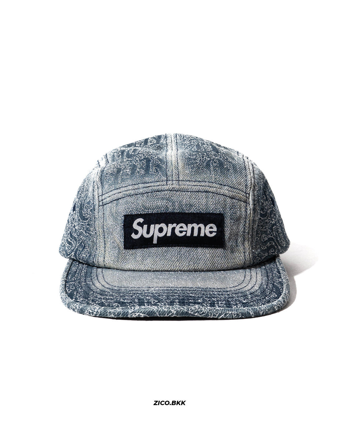 Supreme Stitched Old English Denim Camp Cap (SS26) | Cap | ZICO