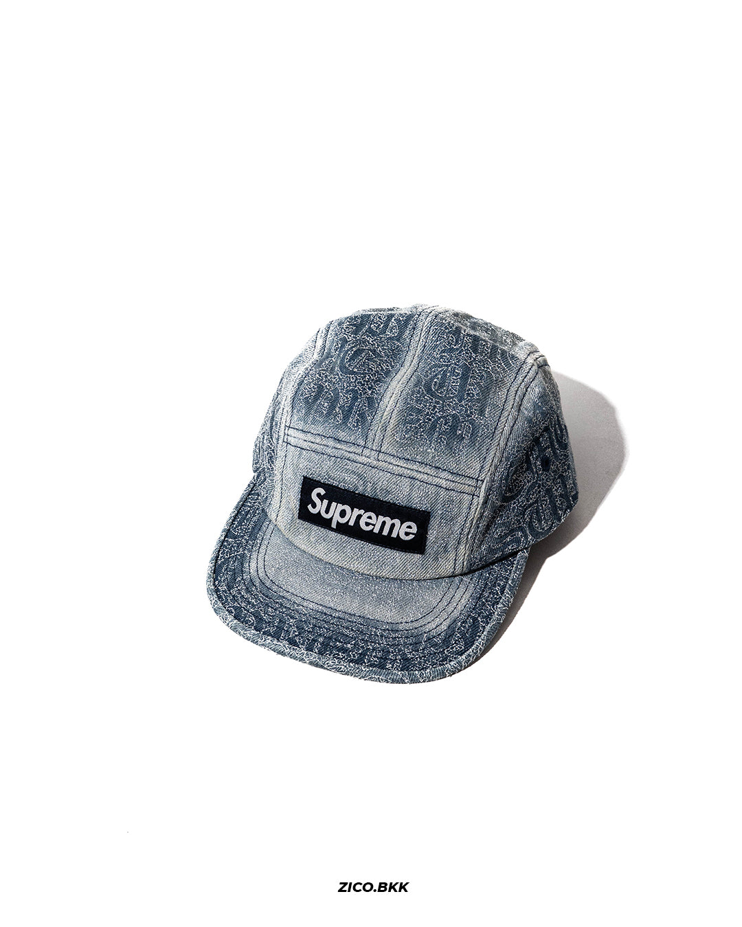 Supreme Stitched Old English Denim Camp Cap (SS26) | Cap | ZICO