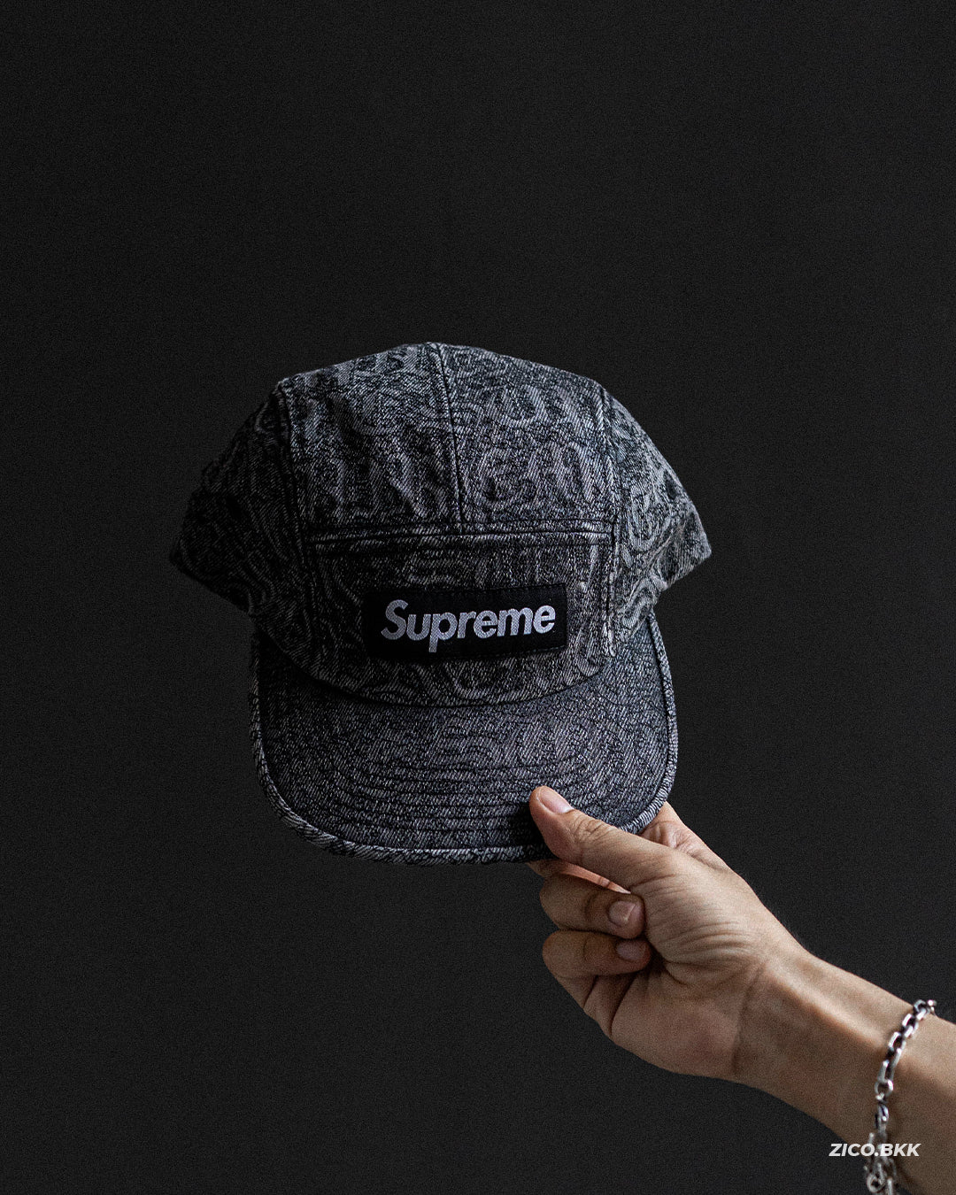 Supreme Stitched Old English Denim Camp Cap (SS26) | Cap | ZICO