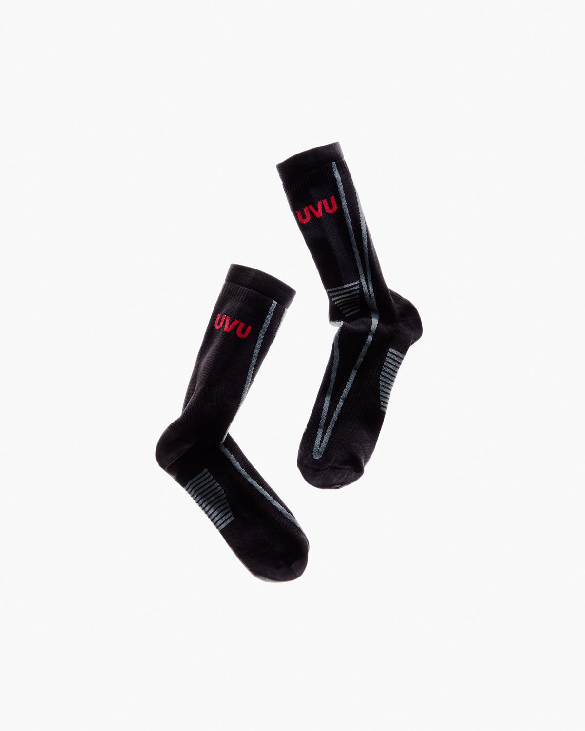 UVU Running Sock AW26 - White/Grey / Black/Red - uvu-sock-blackred-1
