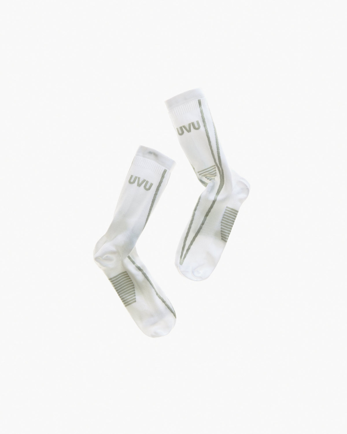 UVU Running Sock AW26 - White/Grey / Black/Red - uvu-sock-whitegrey-1