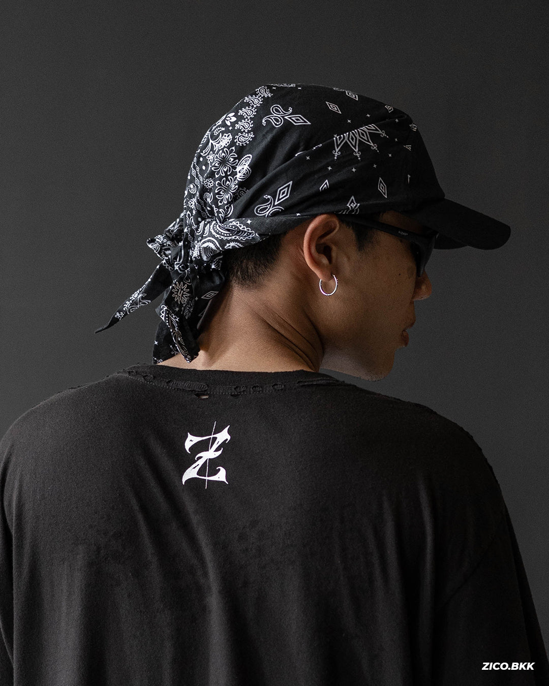 Umbro Pattern Scarf Sun Cap - Black