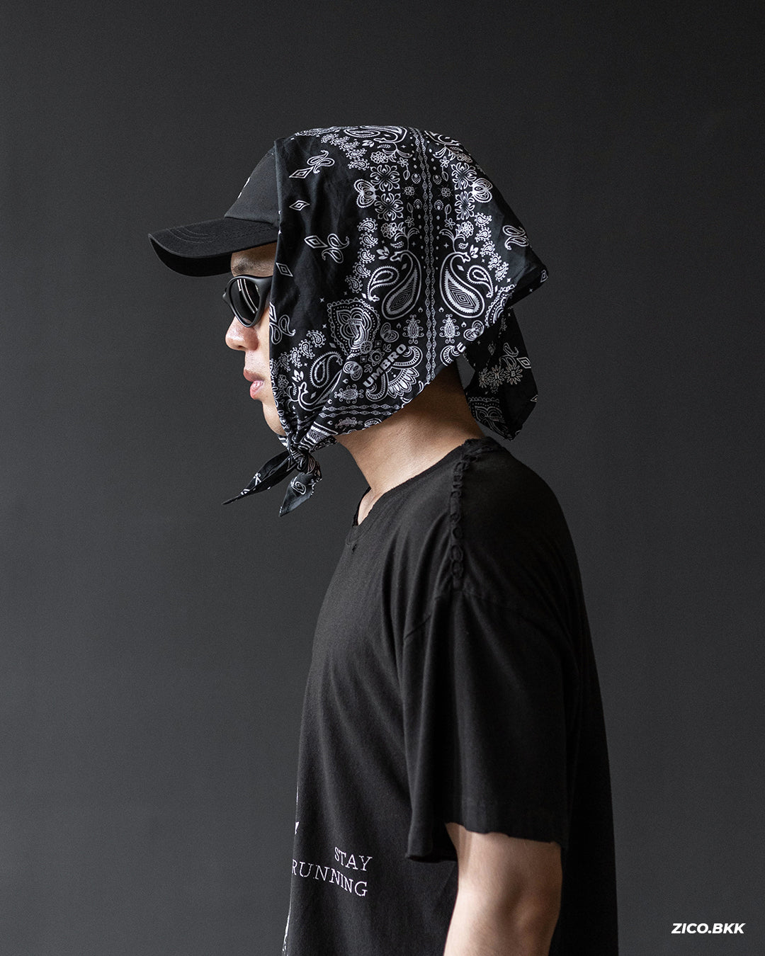 Umbro Pattern Scarf Sun Cap - Black