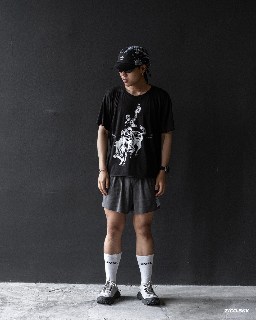 Umbro Pattern Scarf Sun Cap - Black
