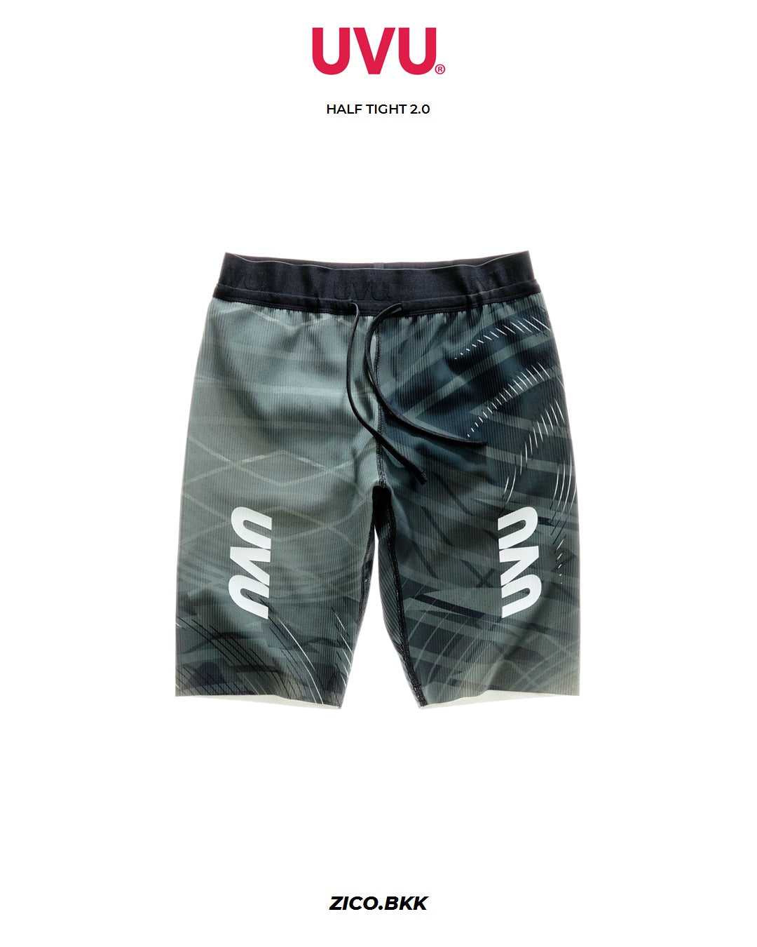 UVU Half Tight 2.0 SS26 Black/Grey — ZICO hero, compact header and product dominant