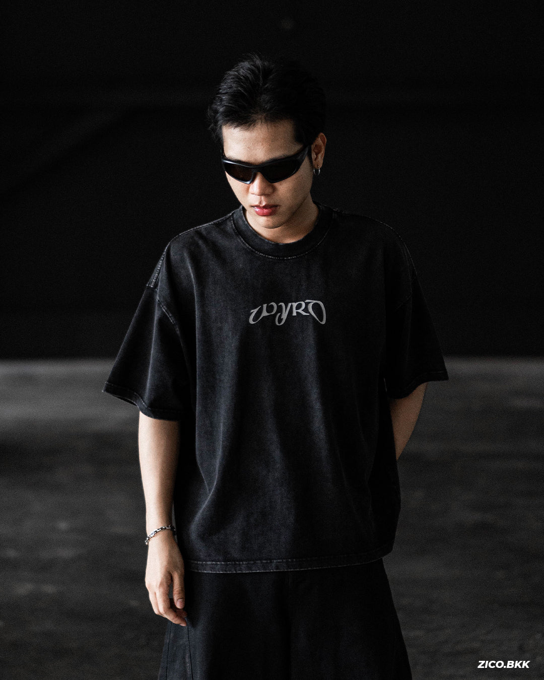 Wyrd Celtica Acid Washed Tee - Black