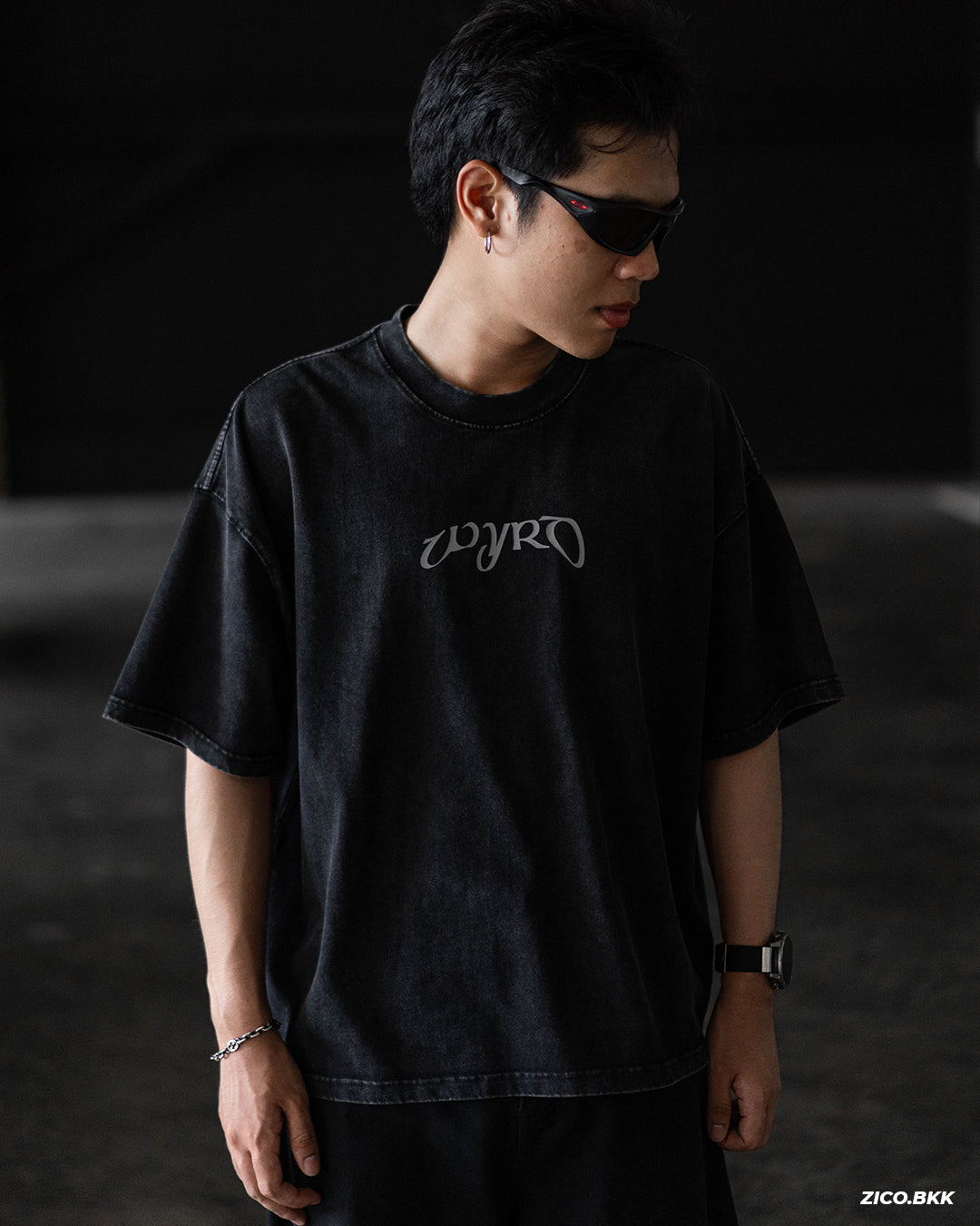 Wyrd Celtica Acid Washed Tee - Black