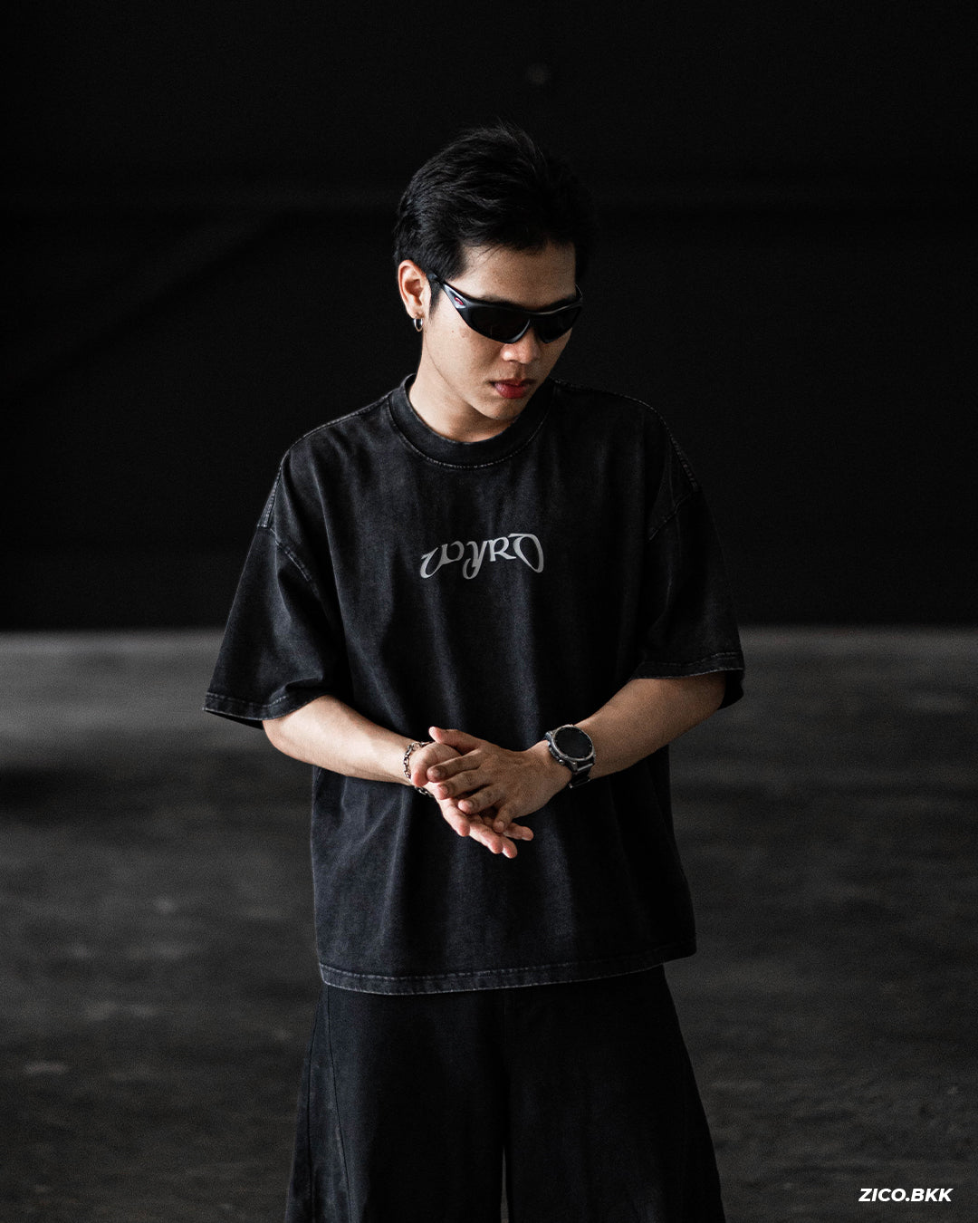 Wyrd Celtica Acid Washed Tee - Black
