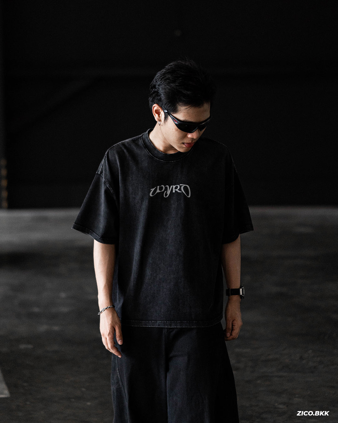Wyrd Celtica Acid Washed Tee - Black