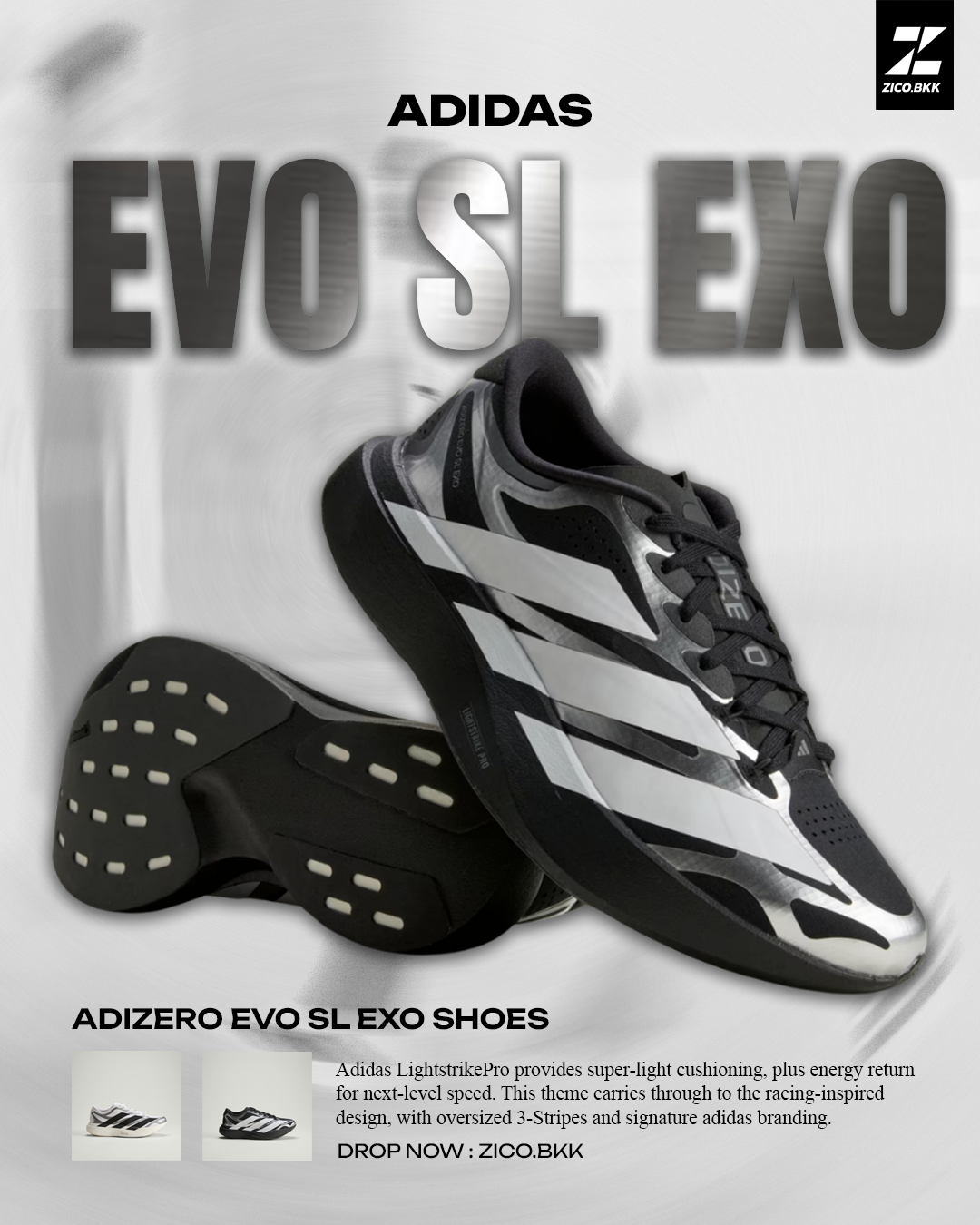 Adidas Adizero Evo SL Exo KI4764 top and side view