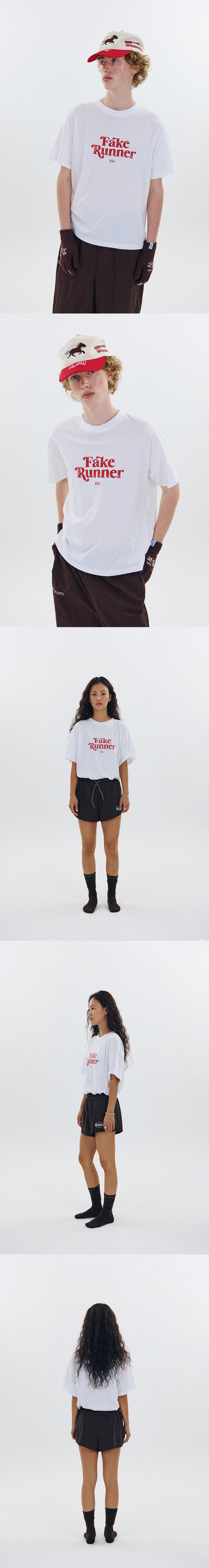 EOU Fake Runner SS T-Shirt - White / Black - eou-fake-white-detail-1