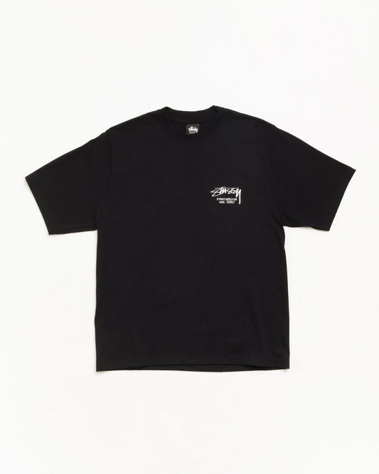 Stussy Dice Clock Tee - Black front | ZICO.BKK