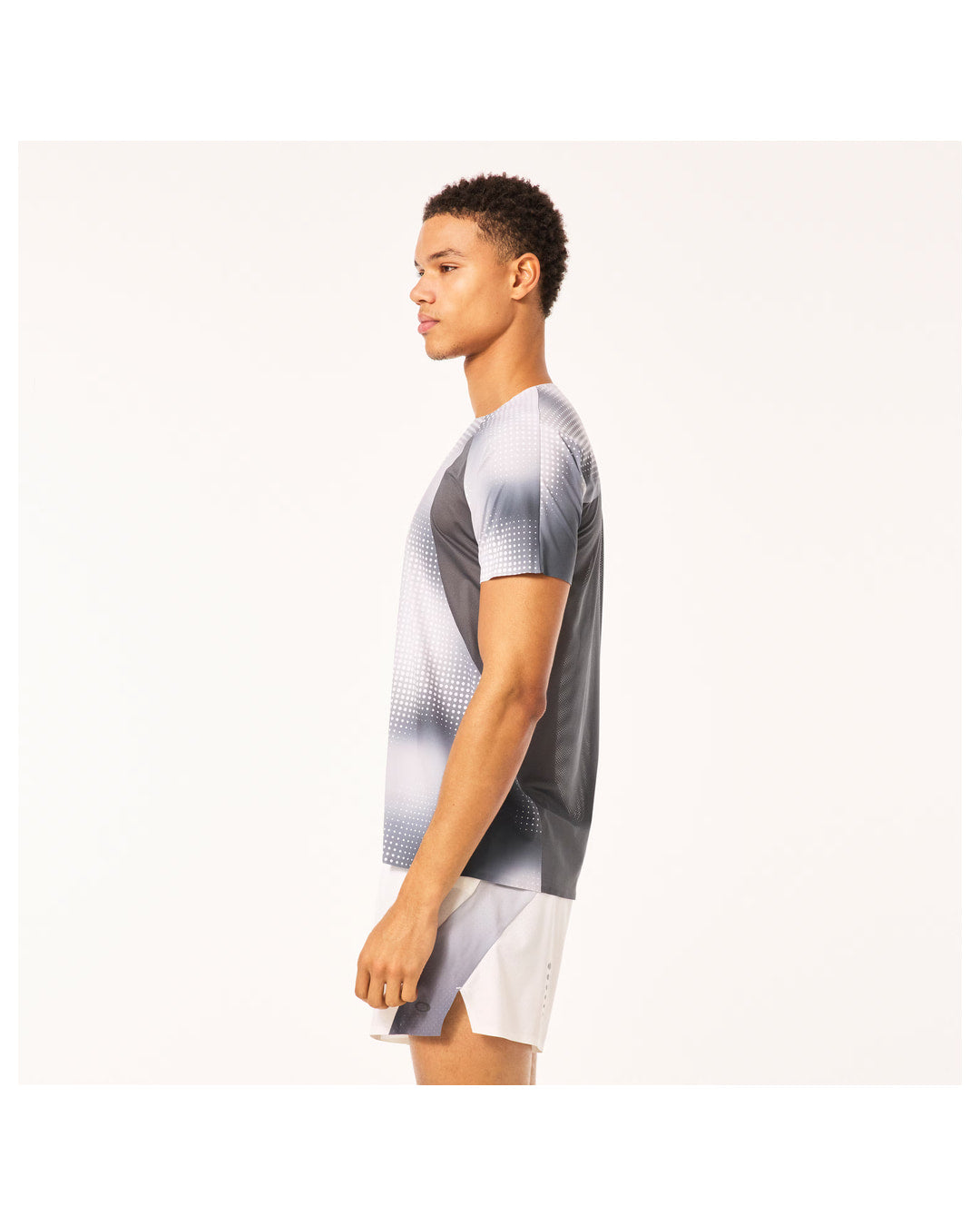 Oakley Pursuit Pro SS Tee - Organic Spots Gray worn back view