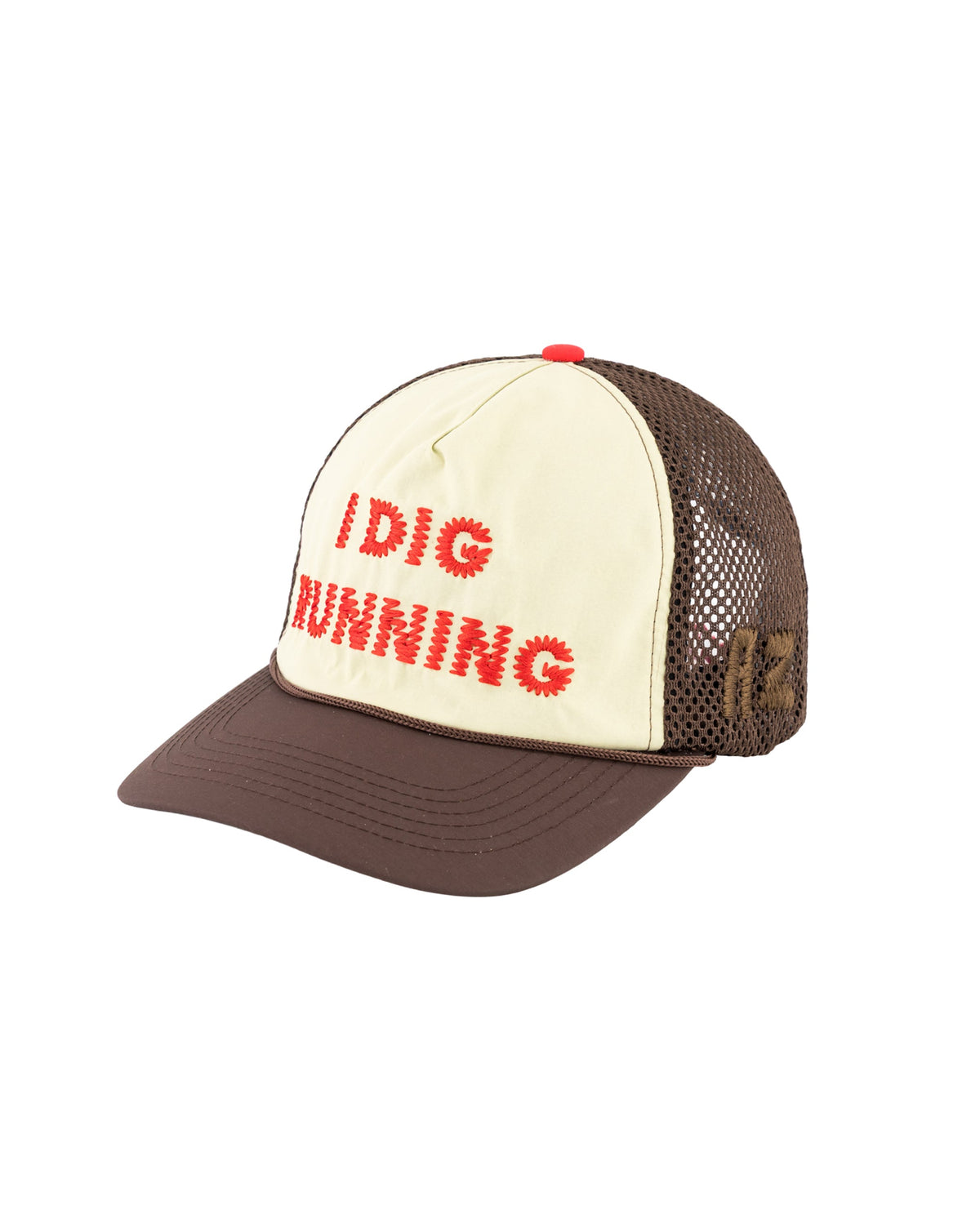 Alex Zono I Dig Running Trucker OG Cap - Brown - three-quarter