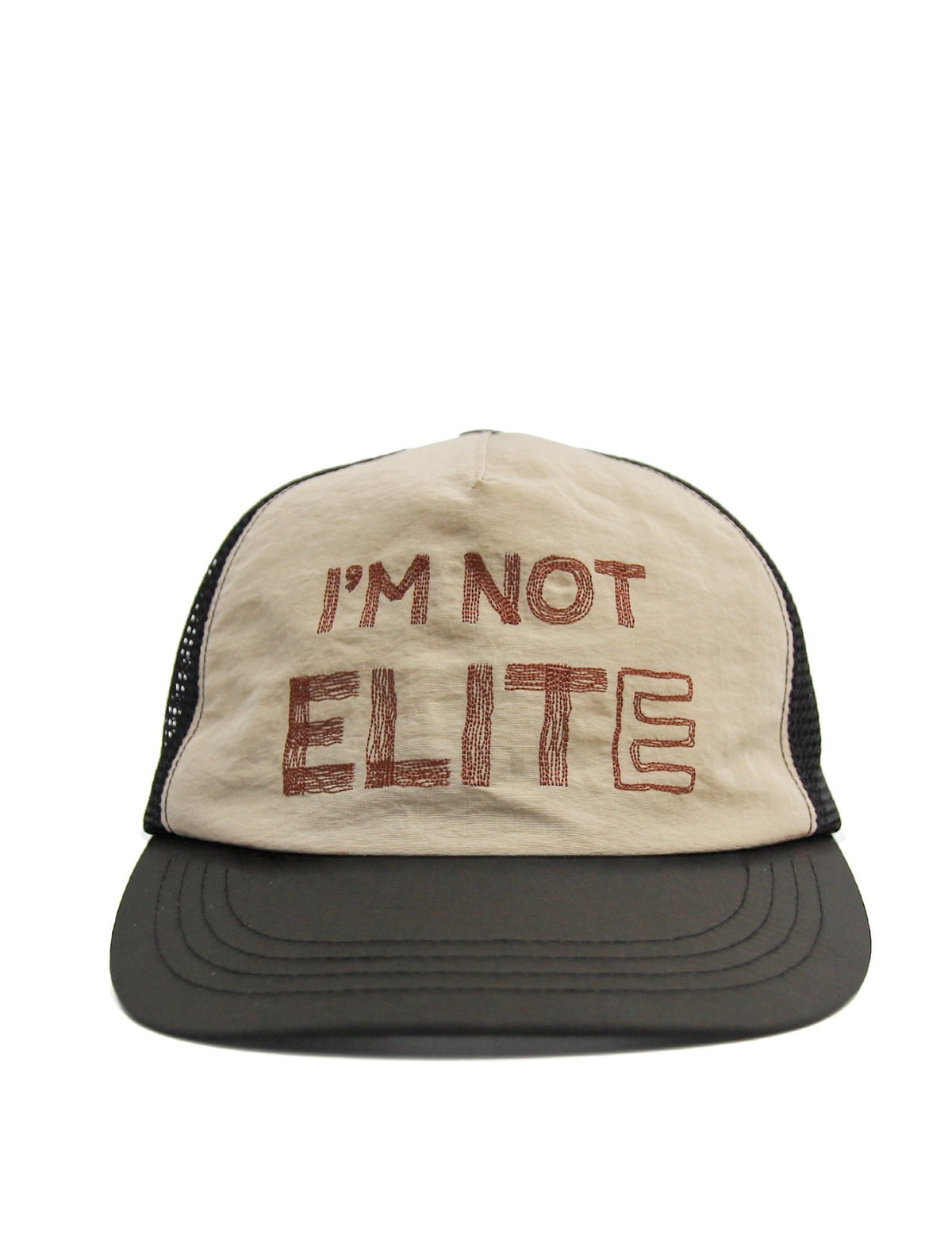 IAMNOTELITE Ripoff Running Cap [I'M NOT ELITE] - Beige / Black - front