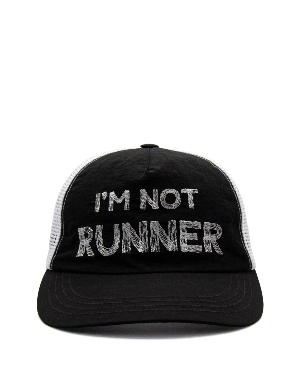 IAMNOTELITE Ripoff Running Cap [I'M NOT RUNNER] - Black / White - front