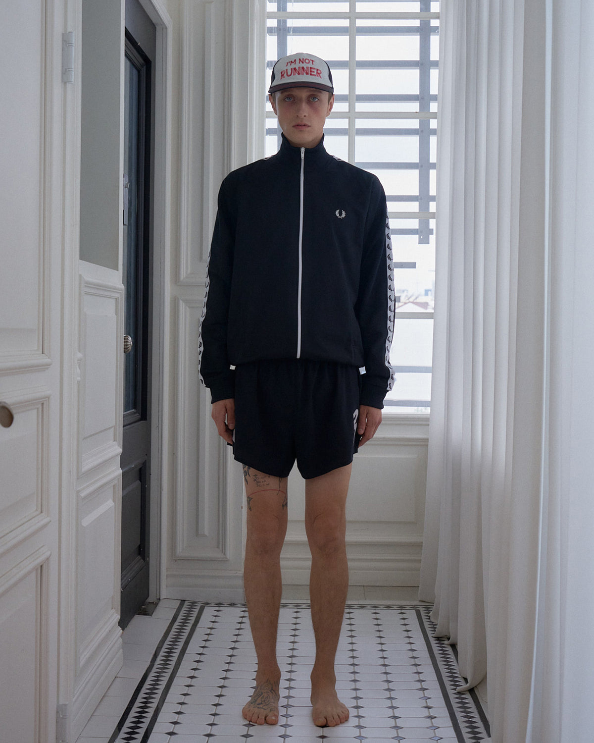 IAMNOTELITE Ripoff Running Cap [I'M NOT RUNNER] - White / Black - detail 2