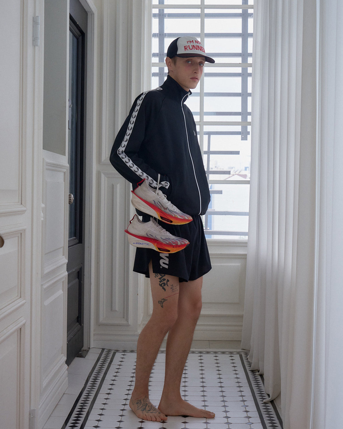IAMNOTELITE Ripoff Running Cap [I'M NOT RUNNER] - White / Black - detail 4