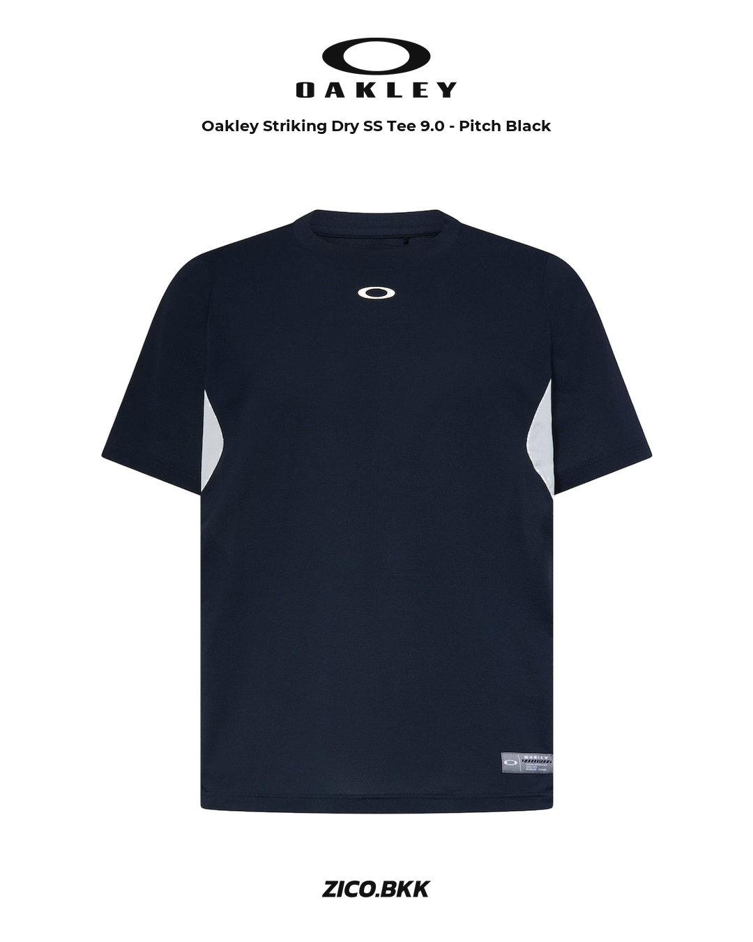 Oakley Striking Dry SS Tee 9.0 Pitch Black product-first image with ZICO.BKK footer