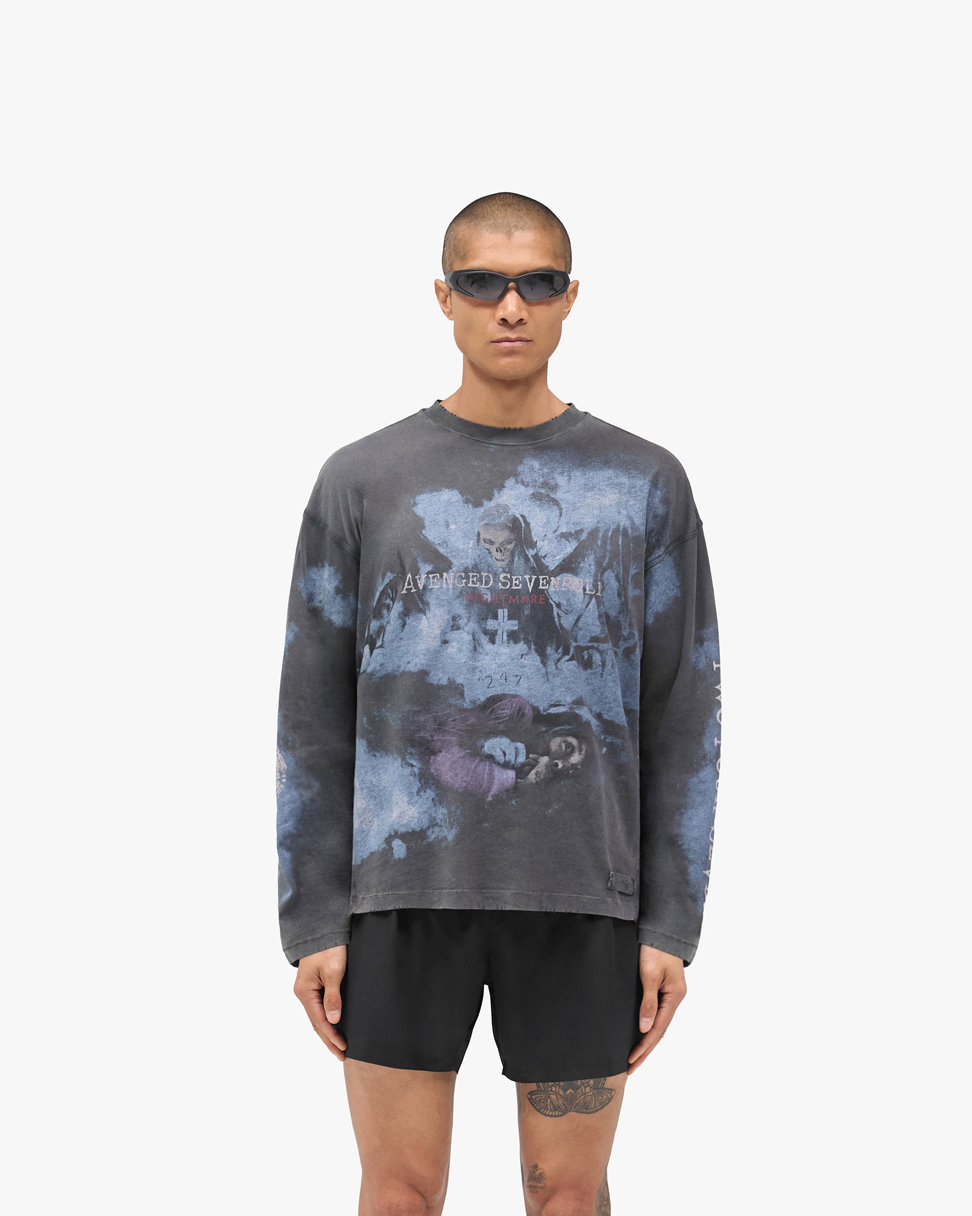 Represent 247 x Avenged Sevenfold Nightmare Long Sleeve T-Shirt Aged Black - view 3 | ZICO.BKK