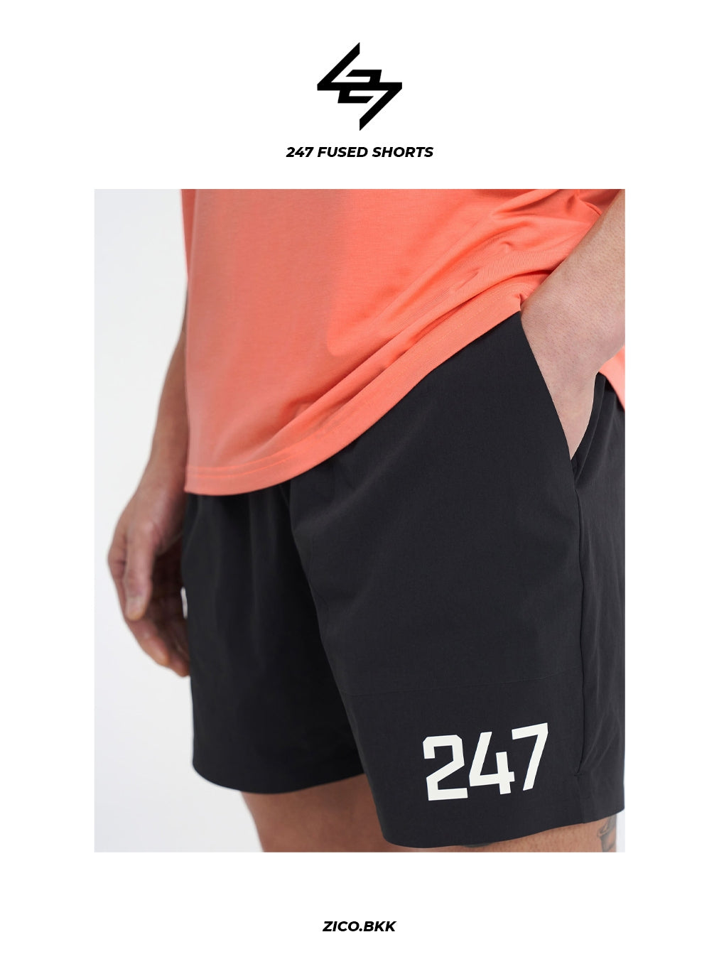 Represent 247 Fused Shorts in Black - detail 2 | ZICO.BKK