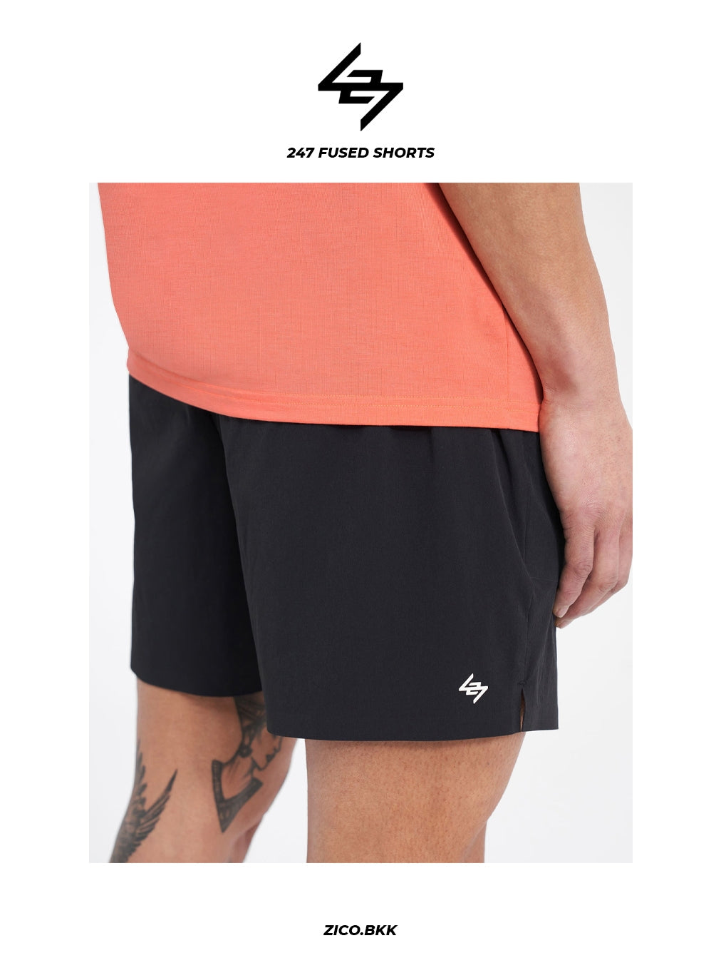 Represent 247 Fused Shorts in Black - detail 3 | ZICO.BKK