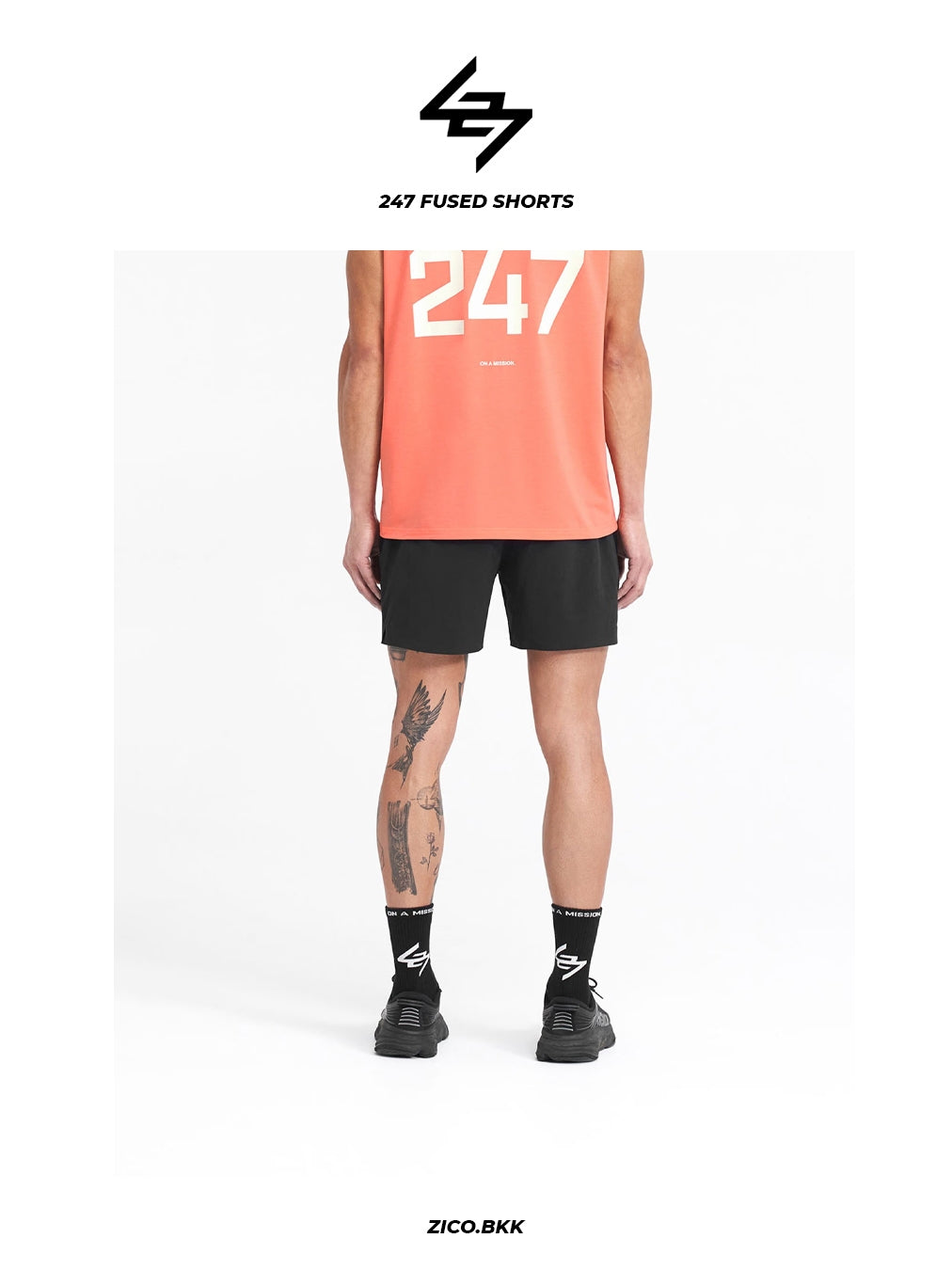 Represent 247 Fused Shorts in Black - detail 5 | ZICO.BKK