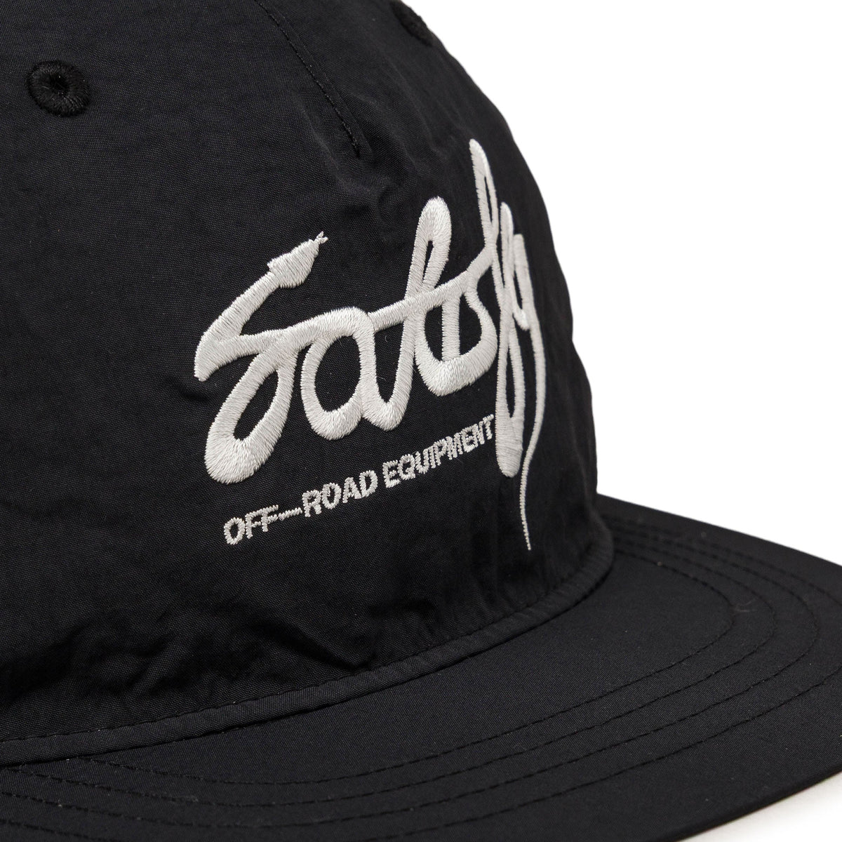 Satisfy FliteSilk 5-Panel Pinch Off Road Cap in Black, rear view