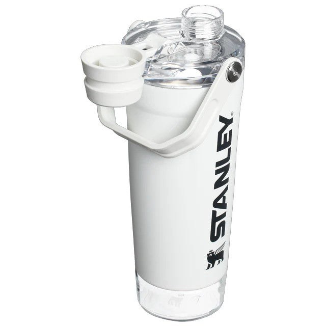 Stanley The Vitalize Shaker Bottle 20oz Chalk open cap view
