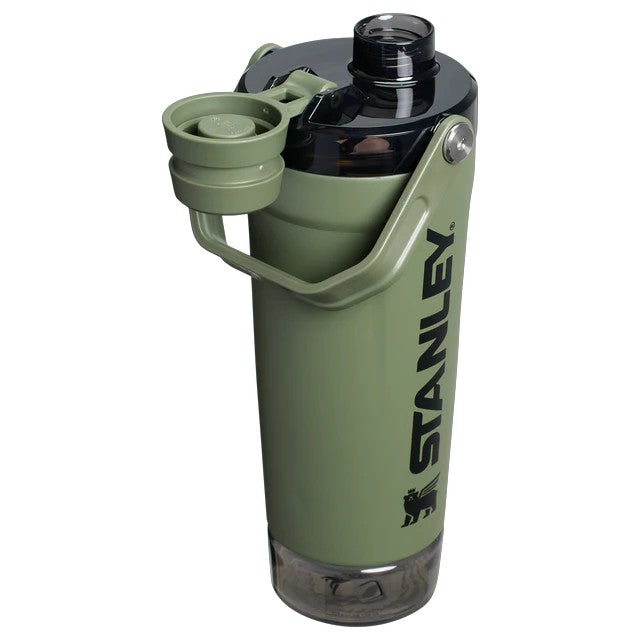 Stanley The Vitalize Shaker Bottle 20oz Sage Grey open cap view
