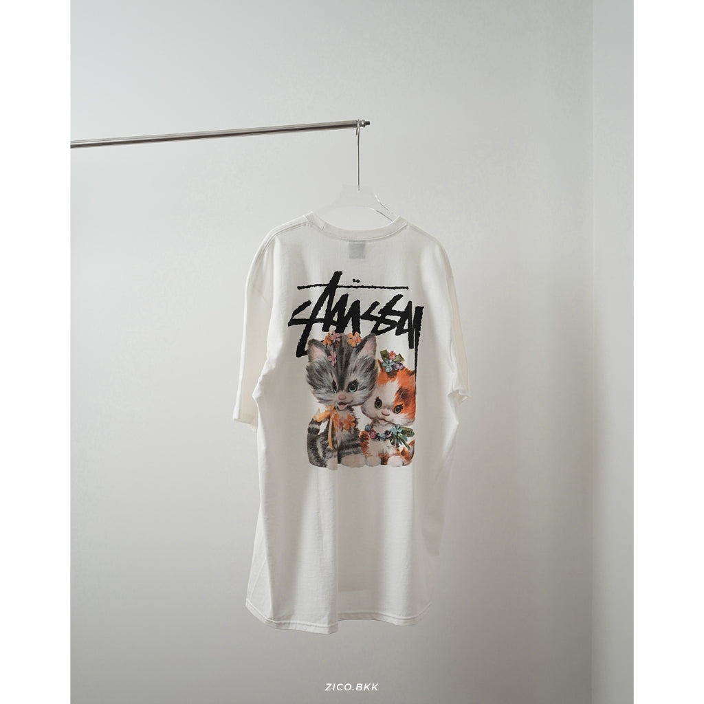 Stussy Kittens Tee Black/White - Stussy T-Shirt | ZICO.BKK