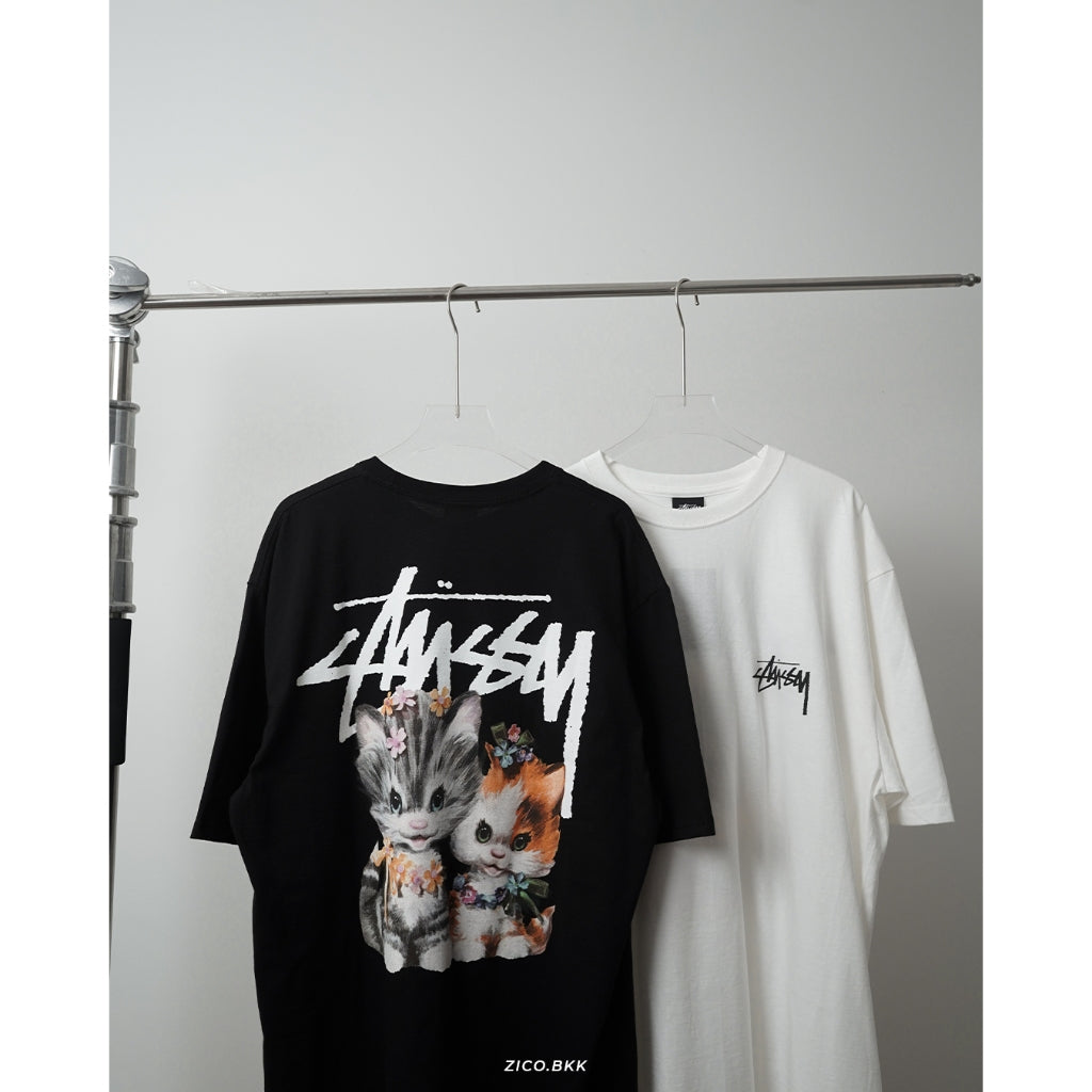 Stussy Kittens Tee Black/White - Stussy T-Shirt | ZICO.BKK
