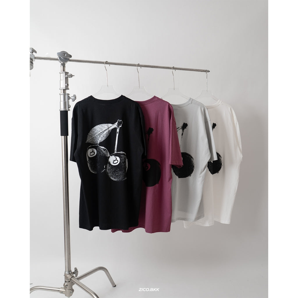 Stussy Cherries Tee Fog/Black/White/Berry