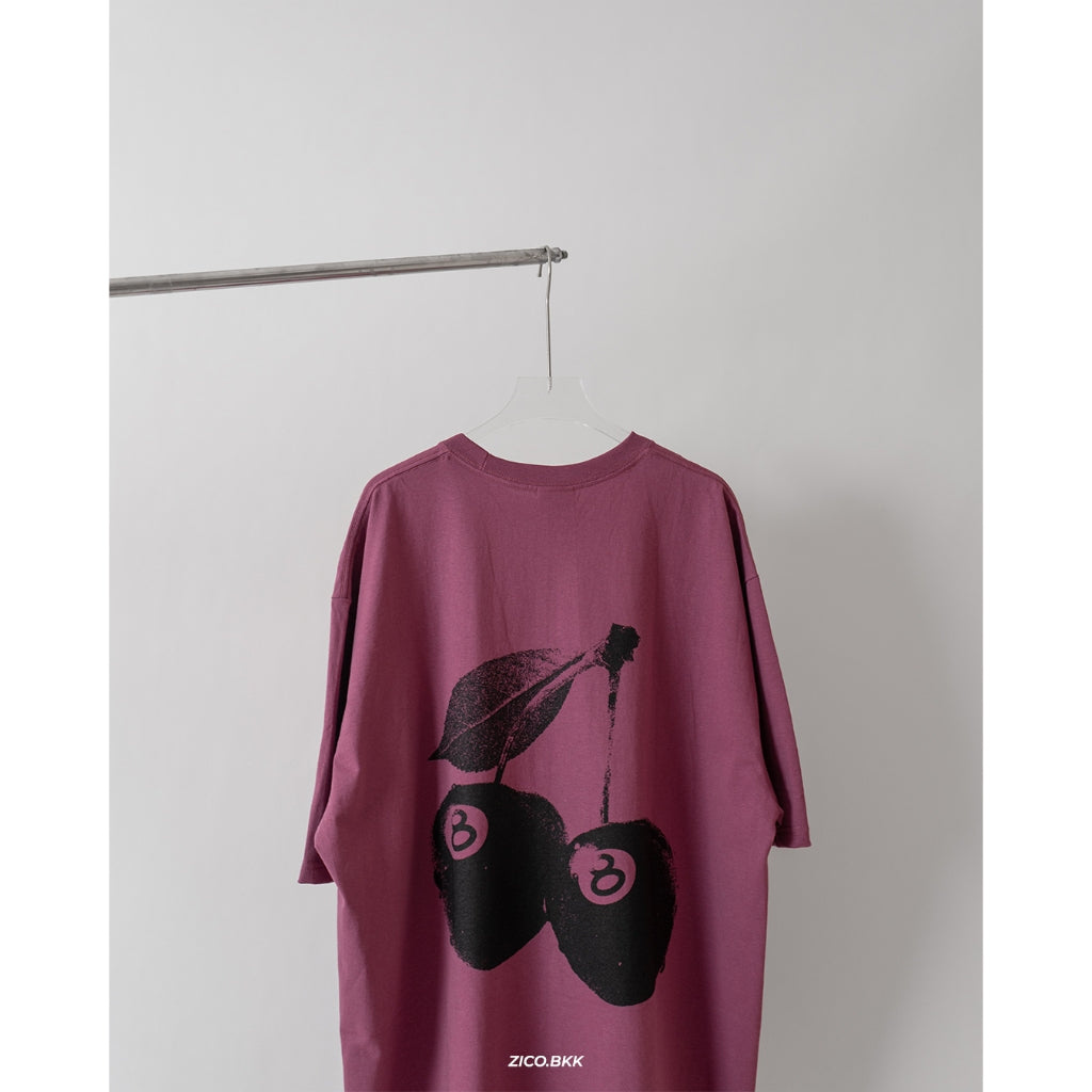 Stussy Cherries Tee Fog/Black/White/Berry