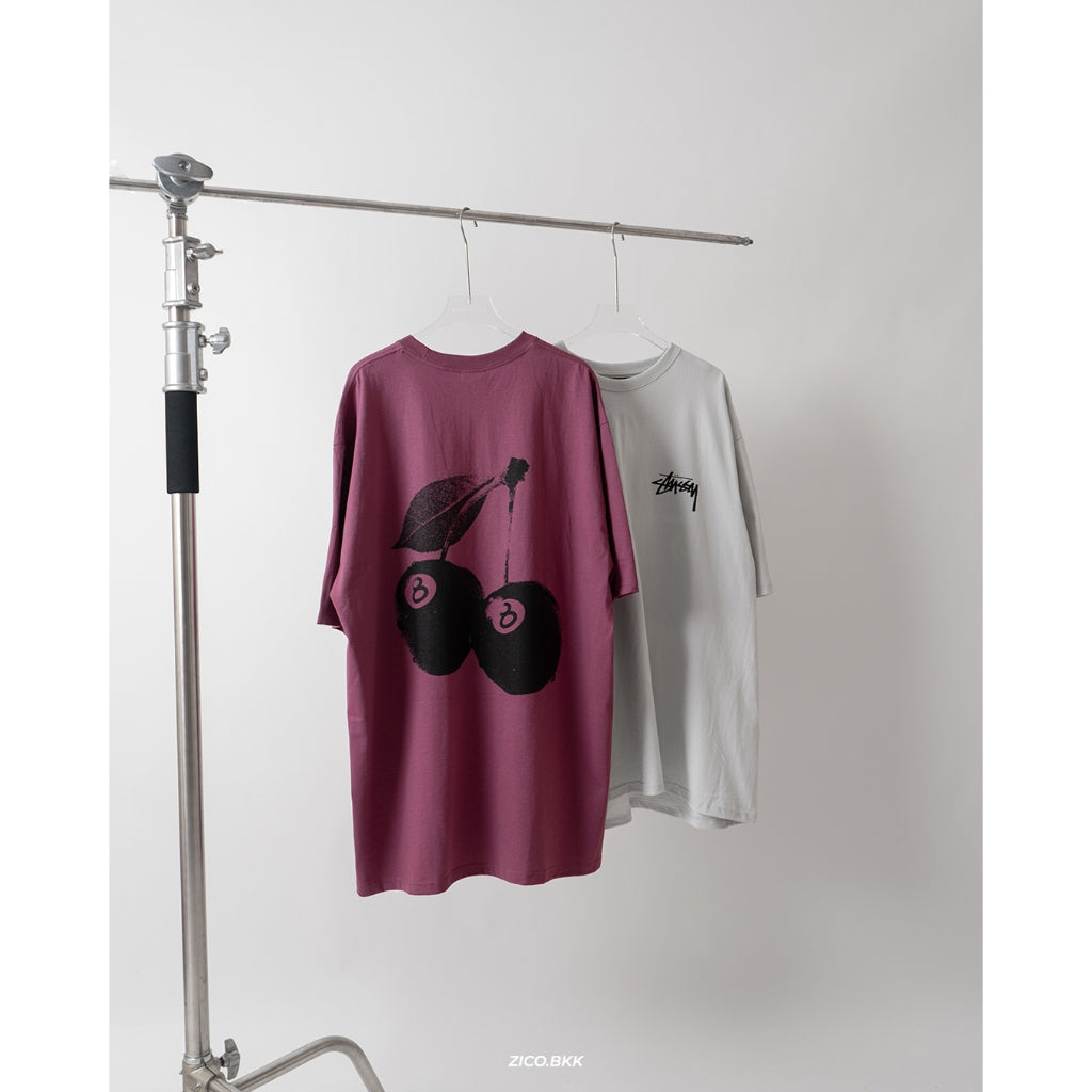 Stussy Cherries Tee Fog/Black/White/Berry