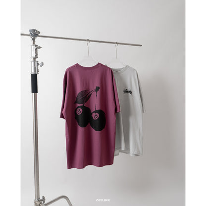 Stussy Cherries Tee Fog/Black/White/Berry