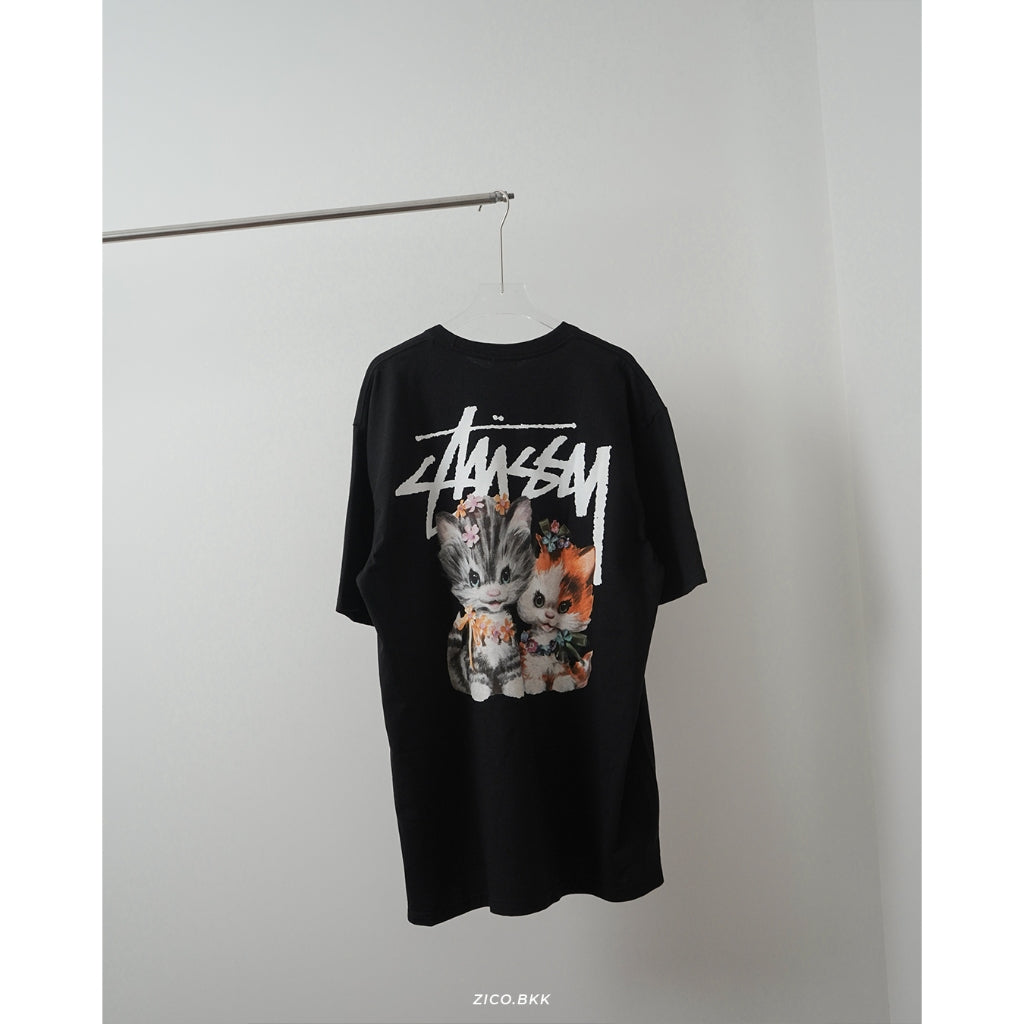 Stussy Kittens Tee Black/White - Stussy T-Shirt | ZICO.BKK