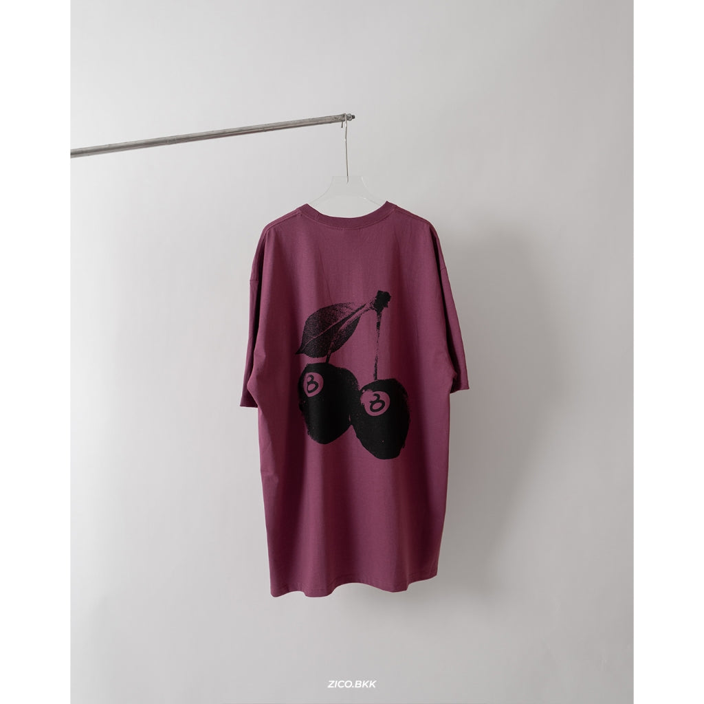 Stussy Cherries Tee Fog/Black/White/Berry