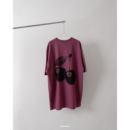 Stussy Cherries Tee Fog/Black/White/Berry