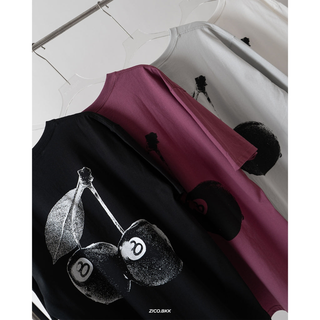 Stussy Cherries Tee Fog/Black/White/Berry