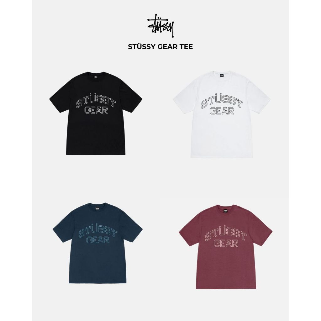 Stussy Gear Tee Black/ White/ Navy/ Oxblood