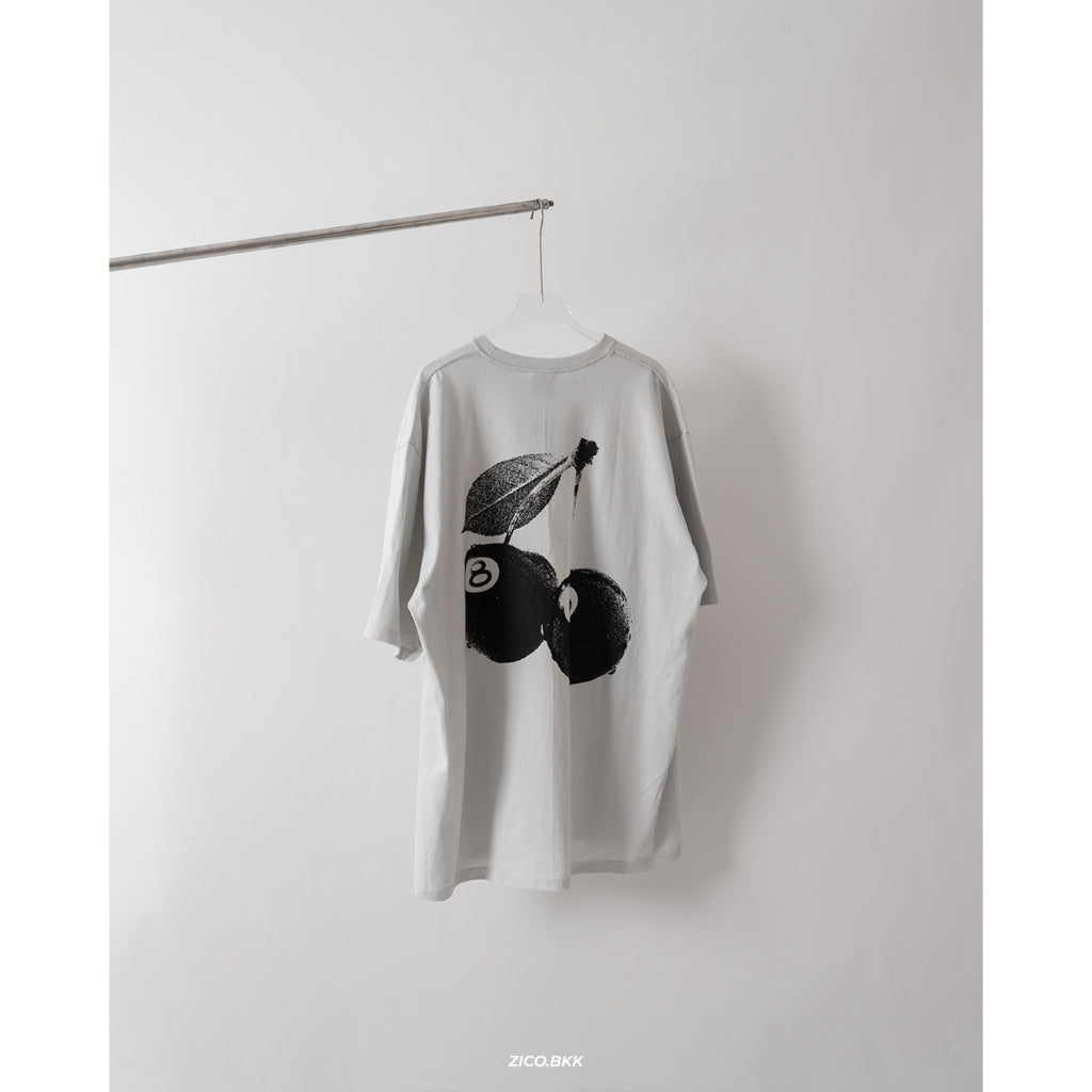 Stussy Cherries Tee Fog/Black/White/Berry