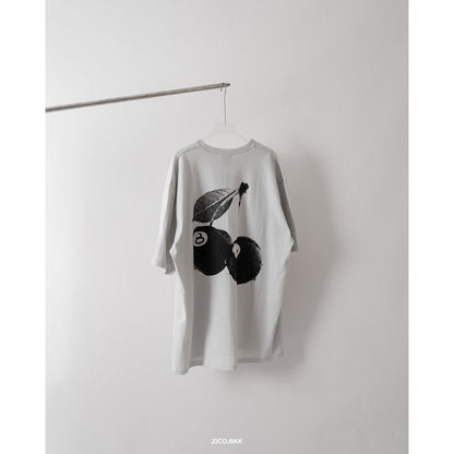 Stussy Cherries Tee Fog/Black/White/Berry