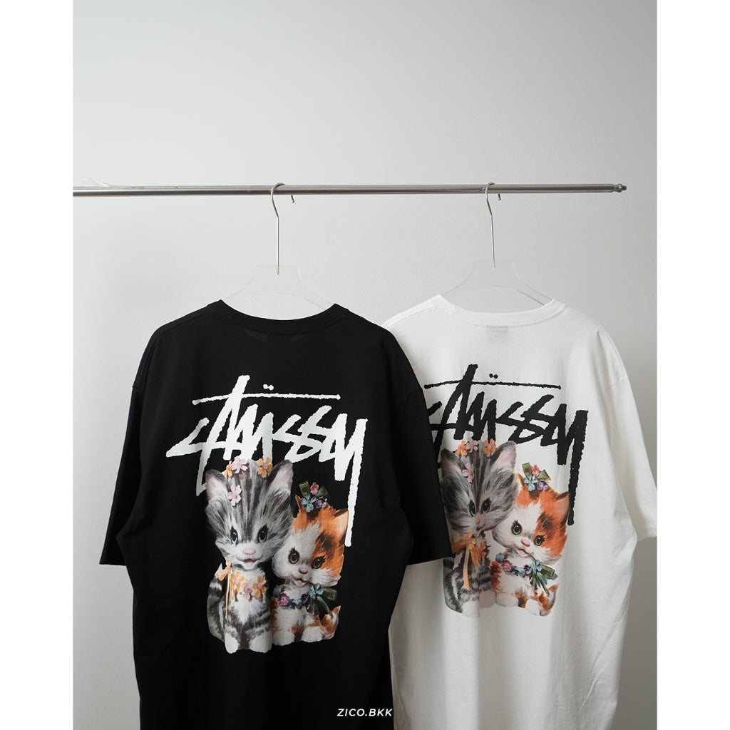 Stussy Kittens Tee Black/White - Stussy T-Shirt | ZICO.BKK