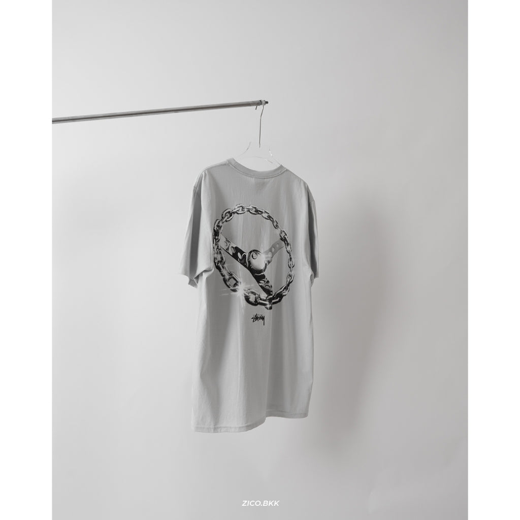 Stussy Chain Link Tee Black/White/Smoke - Stussy T-Shirt | ZICO.BKK