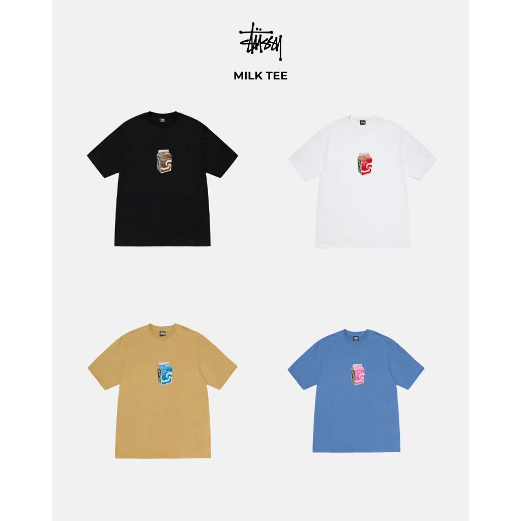 Stussy Milk Tee Black/ White/ Curry/ Pacific