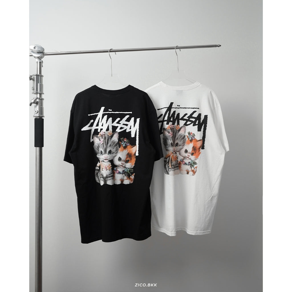 Stussy Kittens Tee Black/White - Stussy T-Shirt | ZICO.BKK